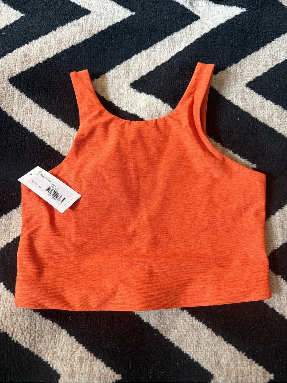 Outdoor Voices Bright Orange Venus Crop Top Tank Bra, size M, NWT